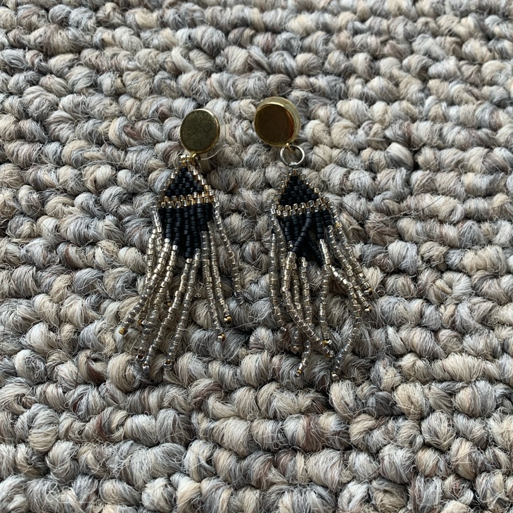 Mixed metal beaded earrings